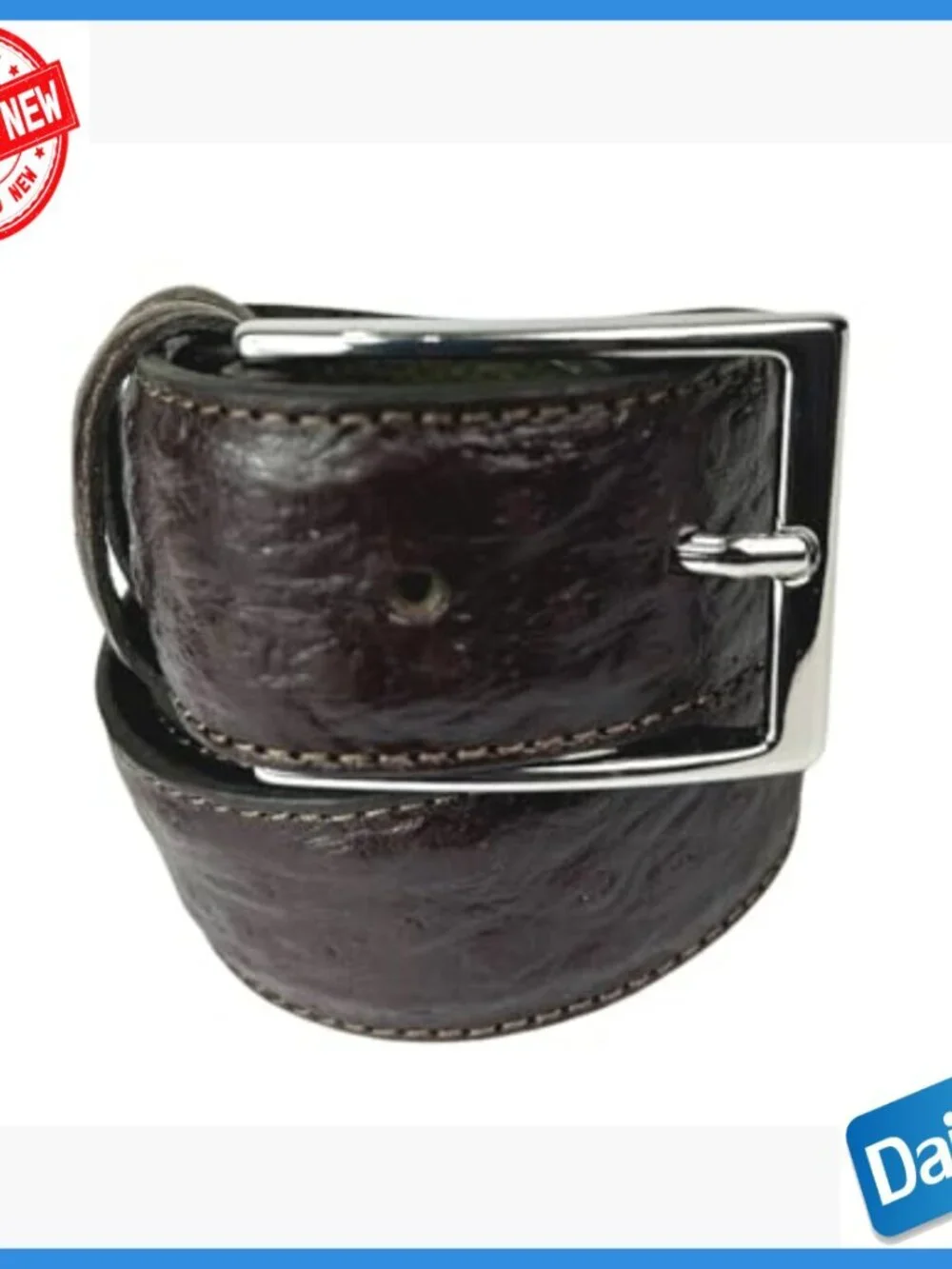 Italian Ostrich Leather Belt for Men, Dress Style, 44